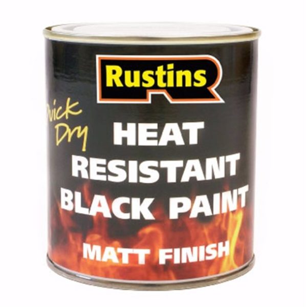 Rustins - Quick Dry - Heat Resistant Black Paint - 250ml & 500ml