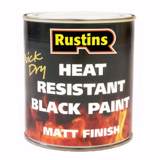 Rustins - Quick Dry - Heat Resistant Black Paint - 250ml & 500ml