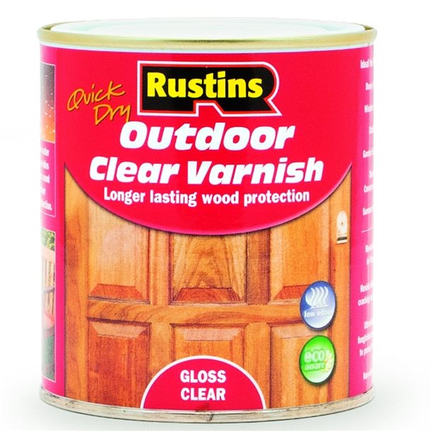 Rustins - Outdoor Clear Varnish - Gloss - 250ml 500ml & 1L